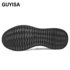 GUYISA Sports series black anti - smashing anti - piercing European standard steel toe cap rubber sole safety shoes