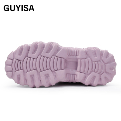 GUYISA Pink new sports series safety shoes anti - smashing anti - piercing European standard steel toe cap rubber - plastic sole