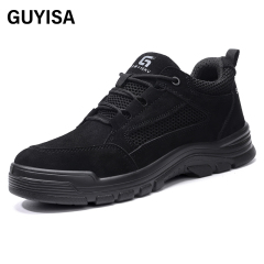 GUYISA Black up - to - standard plastic toe cap insulating 10KV anti - smashing anti - piercing safety shoes