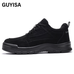 GUYISA Black up - to - standard plastic toe cap insulating 10KV anti - smashing anti - piercing safety shoes