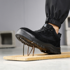 GUYISA Black suede up - to - standard plastic toe cap 10KV insulated anti - smash anti - pierce foot protection shoes)