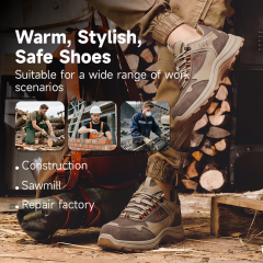 GUYISA 6055 Brown Work Safety Shoes Steel Toe Anti-Puncture Solid Dual Density PU Sole