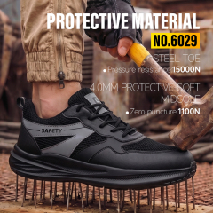 GUYISA 6029 Sport Safety Shoes, European Standard Steel Toe Work Boots, Puncture & Crush Proof Wide Toe Box Safety Footwear