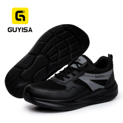GUYISA 6029 Sport Safety Shoes, European Standard Steel Toe Work Boots, Puncture & Crush Proof Wide Toe Box Safety Footwear