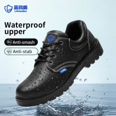 GUYISA Classic Series D005S Safety Shoes EU Steel Toe Anti-Smash Anti-Puncture Dual Density PU Sole Microfiber Split Leather Work Boots