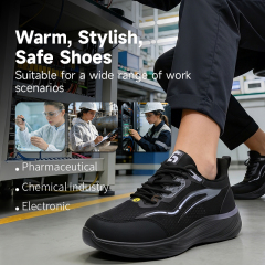 GUYISA 6023BA Sports Safety Shoes, ESD Anti-Static Footwear with Microfiber & Fly Knit Upper, Solid Dual-Density PU Outsole