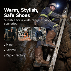 GUYISA 6072 Mining Industry Series Safety Boots, Anti-smash Anti-puncture Working Boots with European Standard Steel Toe Cap, Microfiber Upper and Rubber Outsole