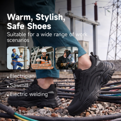 GUYISA 6085KV 10KV Insulated Composite Toe Safety Shoes, Kevlar Anti-Puncture Low Top Dad Work Sneakers Black