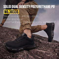 GUYISA steel toe puncture resistant safety shoes steel plate flyknit super fiber upper dual density PU sole industrial work