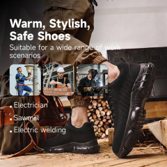 GUYISA steel toe puncture resistant safety shoes steel plate flyknit super fiber upper dual density PU sole industrial work