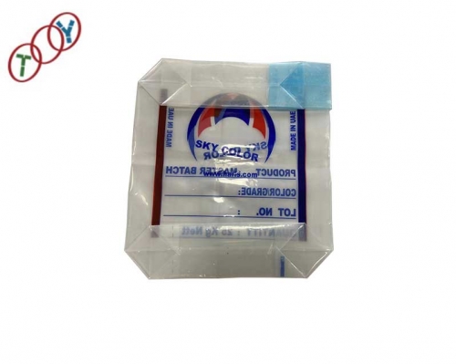 Transparent PE valve bag used for colors masterbatch