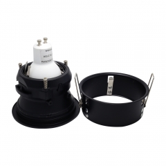 Black round 360 degree rotatable anti glare downlight fixtures