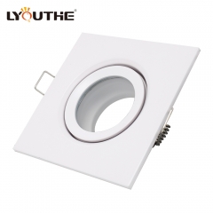 Square GU10 MR16 white aluminum alloy rotatable embedded IP65 waterproof downlights housing