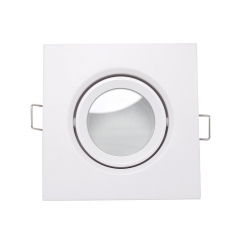 Square GU10 MR16 white aluminum alloy rotatable embedded IP65 waterproof downlights housing