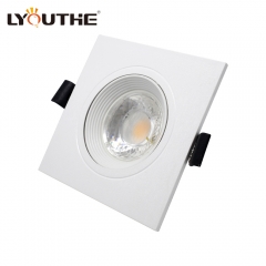 Square downlight 3w for mr16 gu10 plastic downlights white recessed ceiling led down light fitting