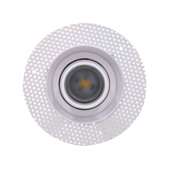 Aluminium gu10 spotlight round 12w recessed antiglare led trimless downlight