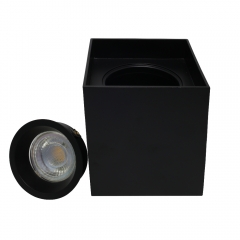 Square pure aluminum GU10 MR16 recessed ceiling surface mounted down lights housing for mall