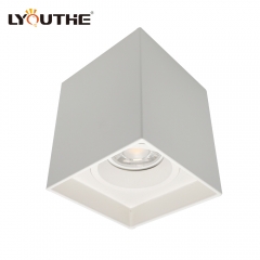 Square pure aluminum GU10 MR16 recessed ceiling surface mounted down lights housing for mall