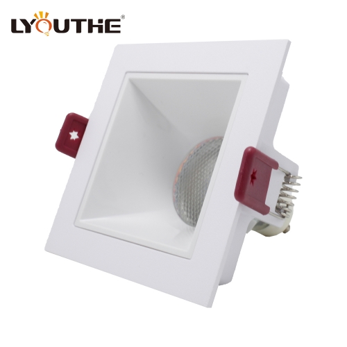 Indoor Modern Square Celling Mr16 Aluminum Downlight Adjustable Anti-Glare Down Light Fitting Gu10 Recessed Spotlight
