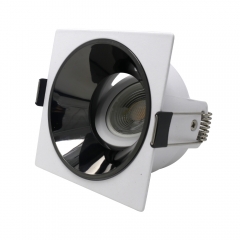 Commercial Square Recessed Mr16 Spotlight Anti Glare Frame Adjust Recess Led Down Light Cob Spot Downlight