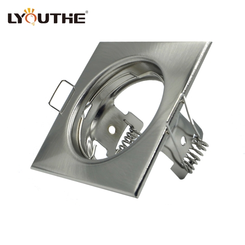 Square fixed angle iron ceiling recessed stand nickel gu10 mr16 down lights housing