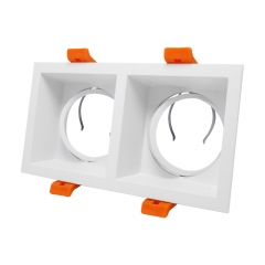 White double heads rectangular adjustable GU10 MR16 downlights fitting for home office