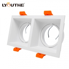 White double heads rectangular adjustable GU10 MR16 downlights fitting for home office