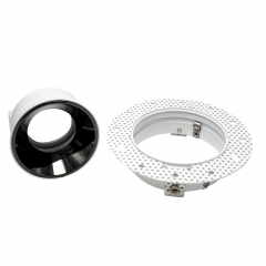 Indoor black aluminium alloy round adjustable embedded GU10 MR16 trimless downlights fixtures
