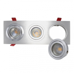 Raw aluminum white round anti glare GU10 MR16 360 degrees rotatable downlights
