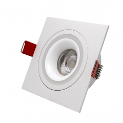 Commercial white anti glare mr16 spot lights pure aluminium gu10 square downlight fitting
