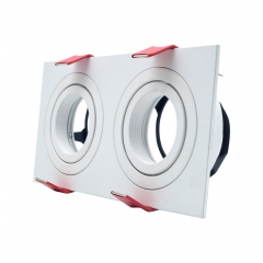 Rectangular pure aluminum GU10 MR16 360 degree rotatable double head downlights fixtures