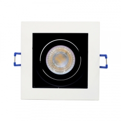 Indoor lighting square ip20 aluminium mounted antiglare light recessed mr16 downlight fixture