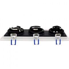Three head rectangular adjustable gu10 mr16 die casting aluminium recessed grille lights