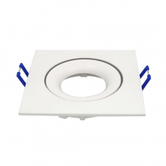Square rotatable angle ceiling embedded gu10 gu5.3 white die cast aluminum down lights housing