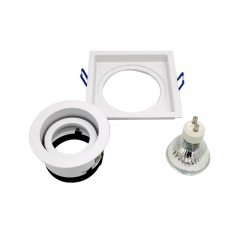 LYOUTHE square recessed adjustable gu10 die casting aluminum white grille downlights for office