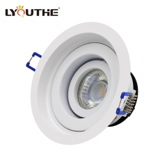 Custom ceiling adjustable recessed round GU10 COB antiglare round downlights fitting