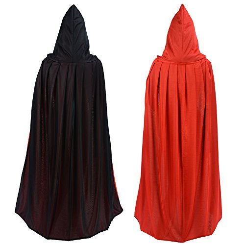 Double Face Red Black Hooded Halloween Easter Christmas Cloak Goth Vampire Priate Cape