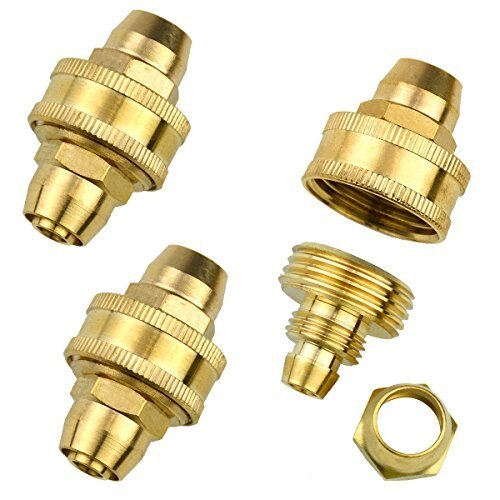 3Sets Brass 3/8" Garden Hose Mender End Repair Male Female Connectors