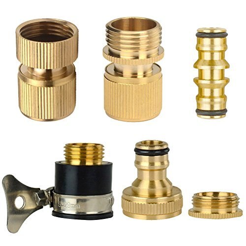 Set of Brass Garden Hose Expandable Stretch Fittings Tap Adaptors Connectors