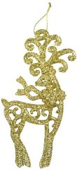6pcs Golden Glitter Shape Christmas Hanging Ornaments Party Decorating Supplies 14 x9cm