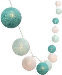 3M/10Ft 30 Colored Cotton Ball LED Xmas Wedding Battery Operated String Fairy Light