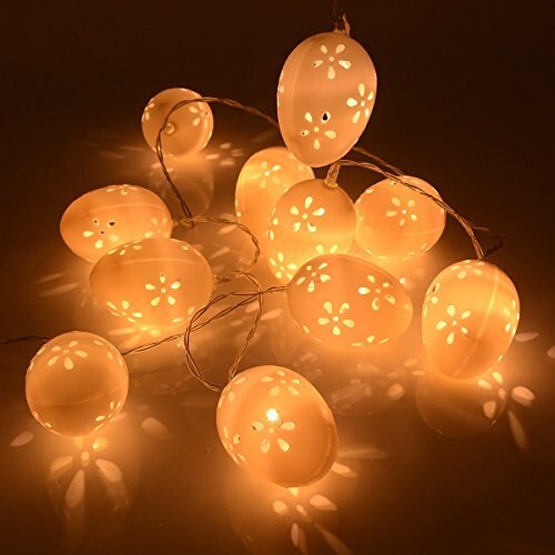 Gardeningwill Easter 10Ft 30LED Battery Operated String Egg Lights Party Charistmas Home Garden Yard Decoration