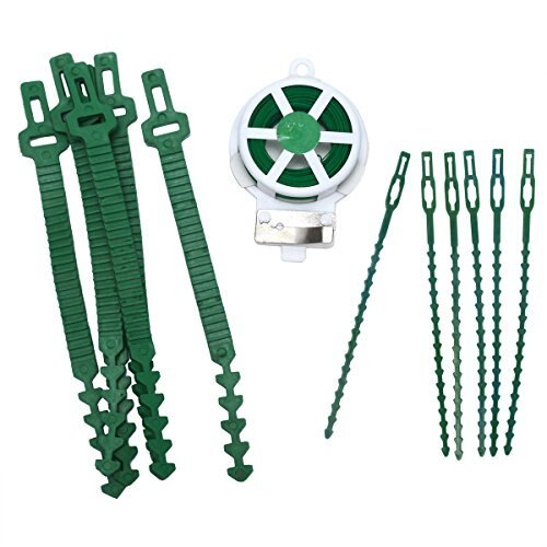 Sets of 3 Green Garden Plastic Cable Ties Gardening Clips Climbers Twists Strips