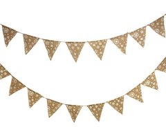 Linen Snowflake Hanging Buntings Garland Banner String Party Pennant Flag Decorative