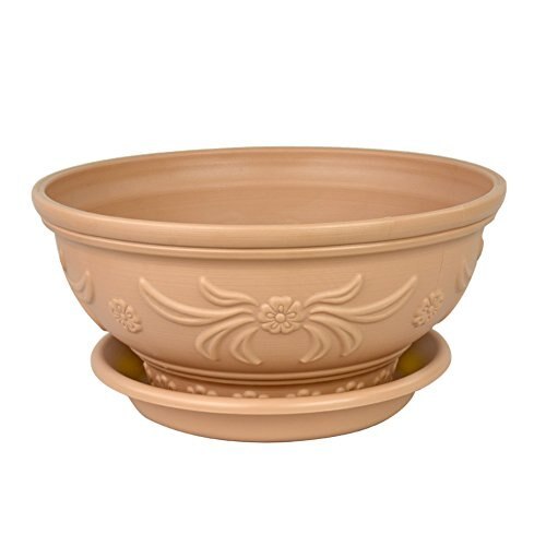 European Relief Environmental Planter Resin Flower Pot with Saucers