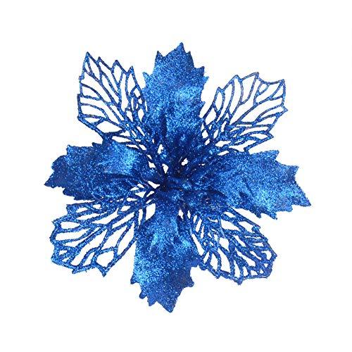 Gardening Will Pack of 12 6 Inch Glitter Flower Shape Christmas Hanging Ornaments Party Decorating Supplies