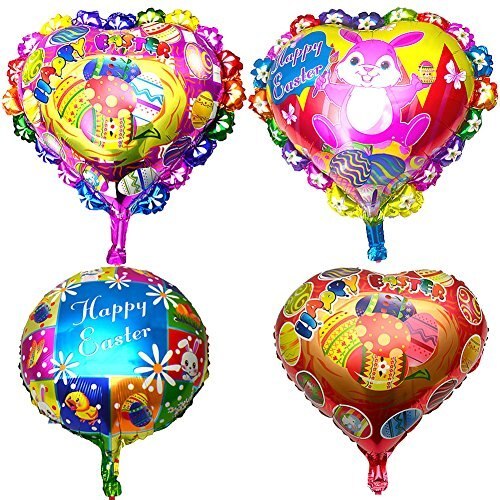 12pcs Happy Easter Egg Aluminum Foil Balloons Home Garden Yard Decoration