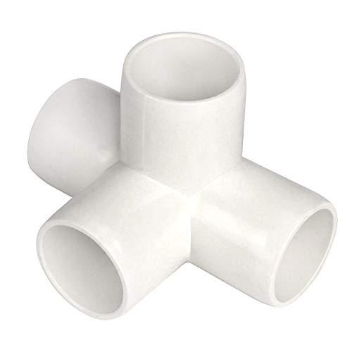 4 Way 3/4-Inch Tee PVC Fitting Build Heavy Duty Greenhouse Frame Furniture Connectors (Pack of 8)