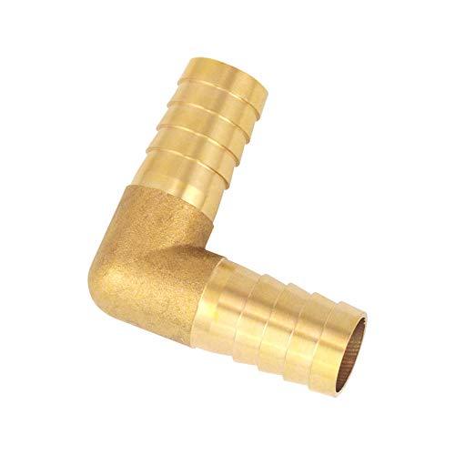 Pack of 4 Brass Barb 3/4 Inch 90 Degree Elbow Fitting Splicer Mender Union Garden Hose Air Water Fuel Oil