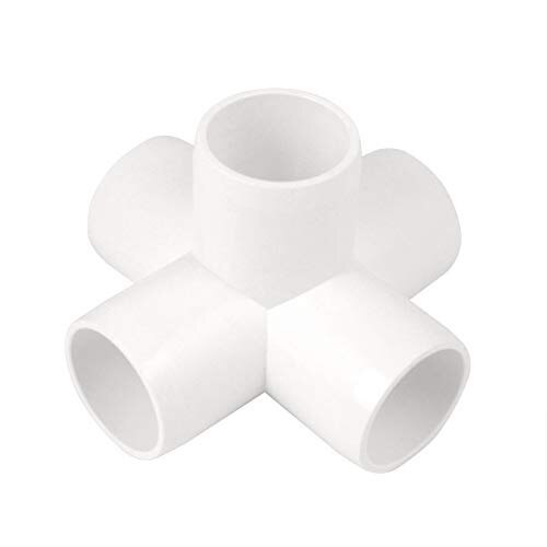 5 Way 1 Inch Tee PVC Fitting Build Heavy Duty Greenhouse Frame Furniture Connectors (Pack of 4)